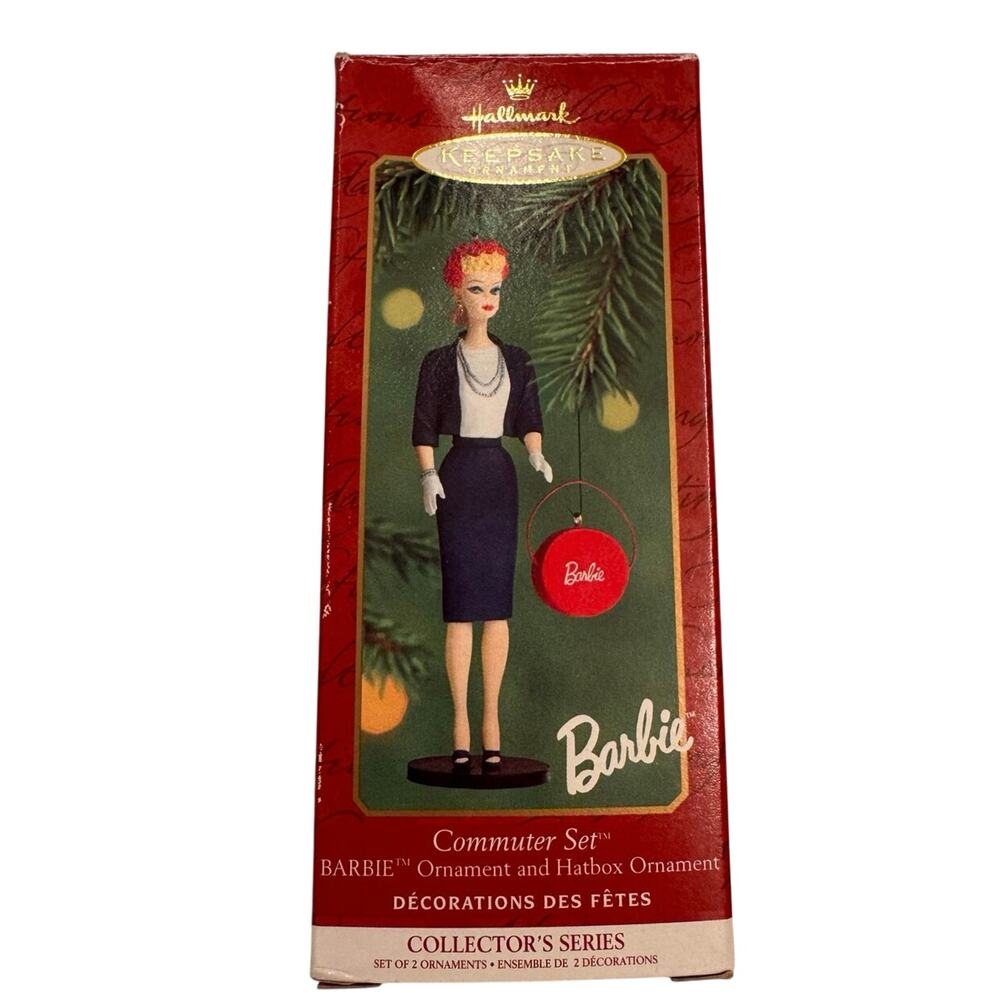 NIB Hallmark Keepsake Ornament Barbie Commuter Set Collector's Series 2pc 2000